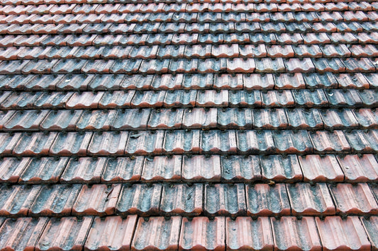 a close up of a roof