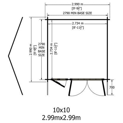 Shire Marlborough Log Cabin With 28mm Log Thickness
