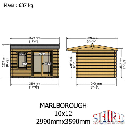 Shire Marlborough Log Cabin With 28mm Log Thickness