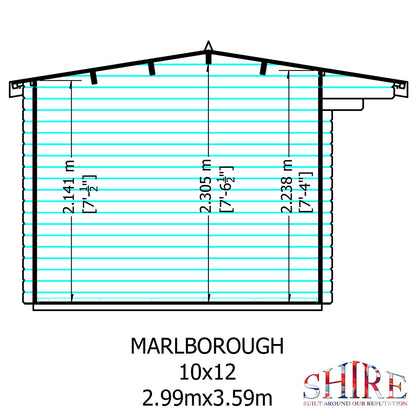 Shire Marlborough Log Cabin With 28mm Log Thickness