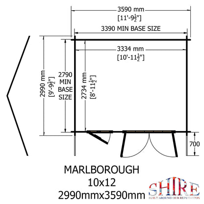Shire Marlborough Log Cabin With 28mm Log Thickness