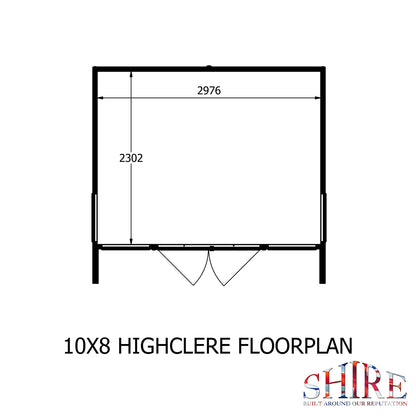 Shire Highclere Double Door T&G Modern Wooden Summerhouse