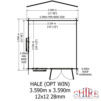 Shire Hale Log Cabin With 28mm Log Thickness