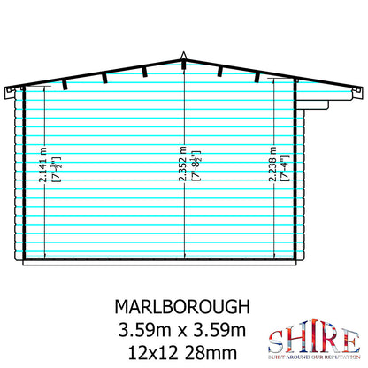 Shire Marlborough Log Cabin With 28mm Log Thickness