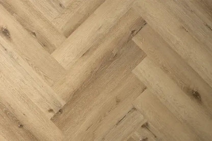 Woodpecker Craft Camel Oak Herringbone Stratex Wood Flooring With Built In Underlay (1.44m2)