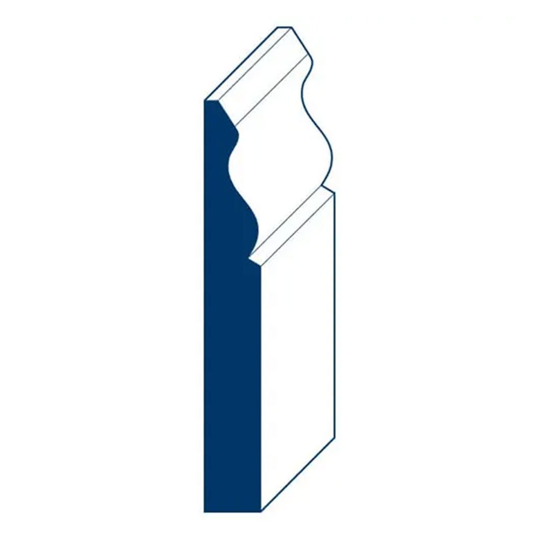18x119mm 4.4m MR Primed Ogee MDF Skirting Board - JJ Building Materials