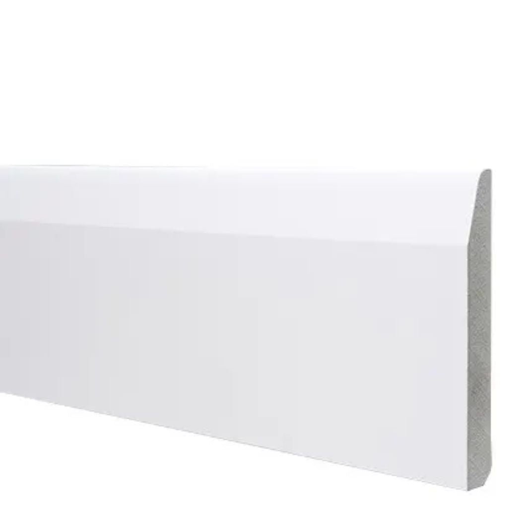 18x144mm 4.4m MR Primed Chamfered & Rounded MDF Skirting Board - JJ Building Materials