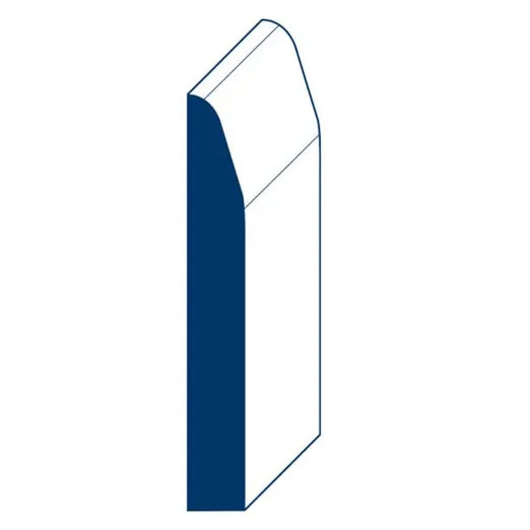 18x144mm 4.4m MR Primed Chamfered & Rounded MDF Skirting Board - JJ Building Materials
