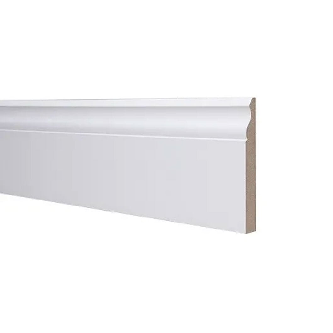 18x144mm 4.4m MR Primed Ogee MDF Skirting Board - JJ Building Materials