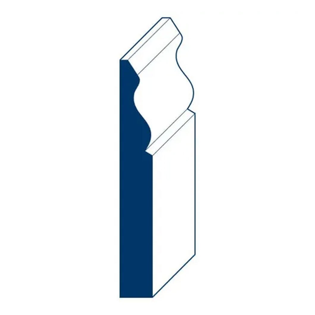 18x144mm 4.4m MR Primed Ogee MDF Skirting Board - JJ Building Materials