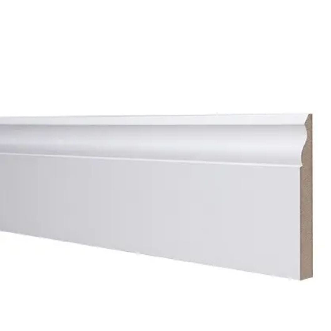 18x144mm 4.4m MR Primed Ogee MDF Skirting Board - JJ Building Materials