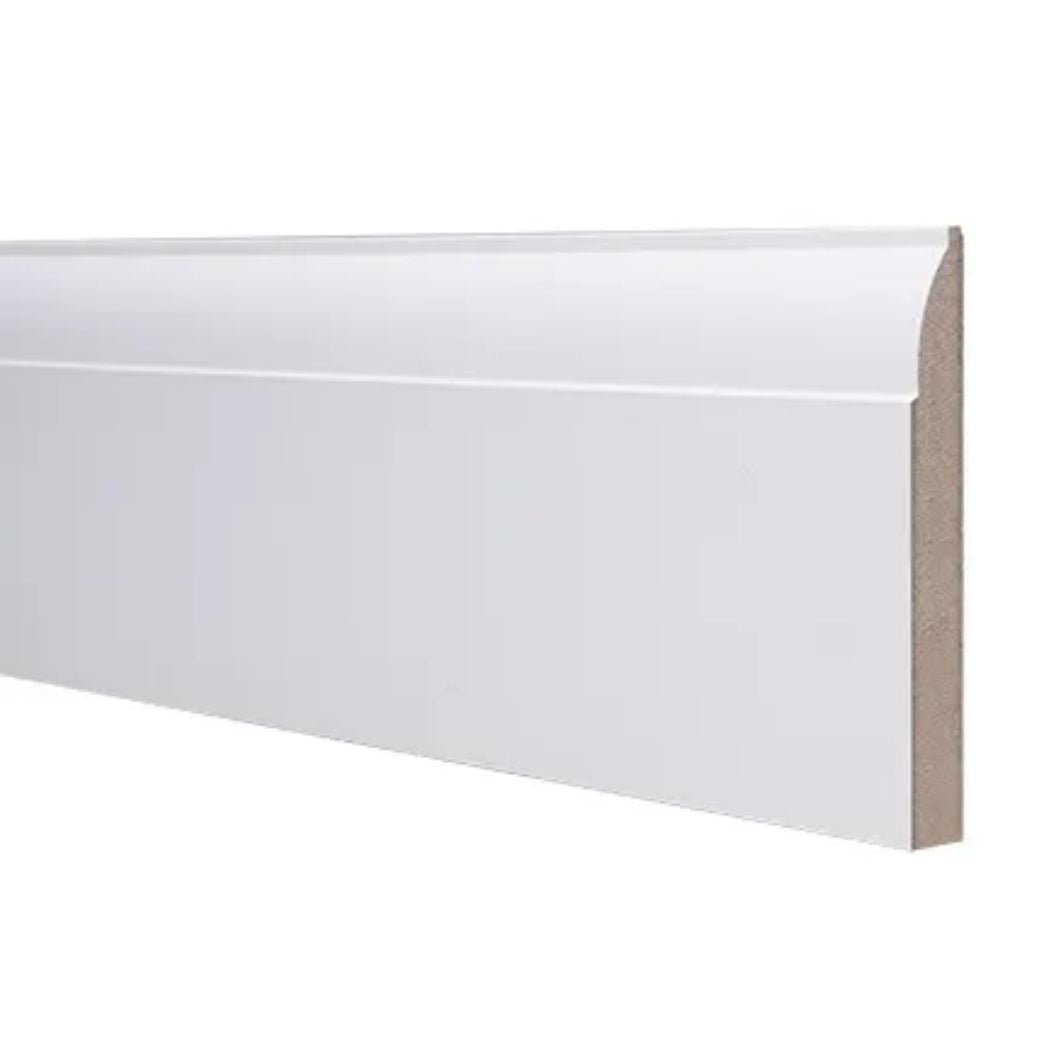 18x144mm 4.4m MR Primed Ovolo MDF Skirting Board - JJ Building Materials