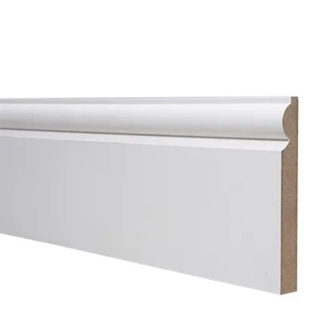18x144mm 4.4m MR Primed Torus MDF Skirting Board - JJ Building Materials
