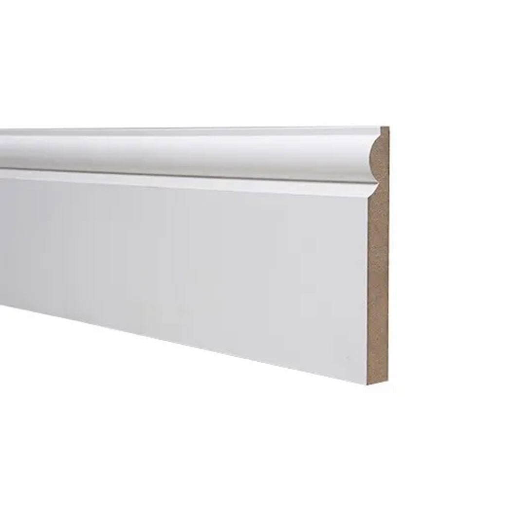 18x144mm 4.4m MR Primed Torus MDF Skirting Board - JJ Building Materials