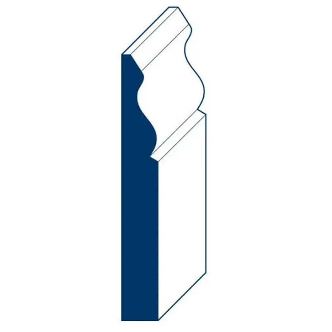 18x168mm 4.4m MR Primed Ogee MDF Skirting Board - JJ Building Materials