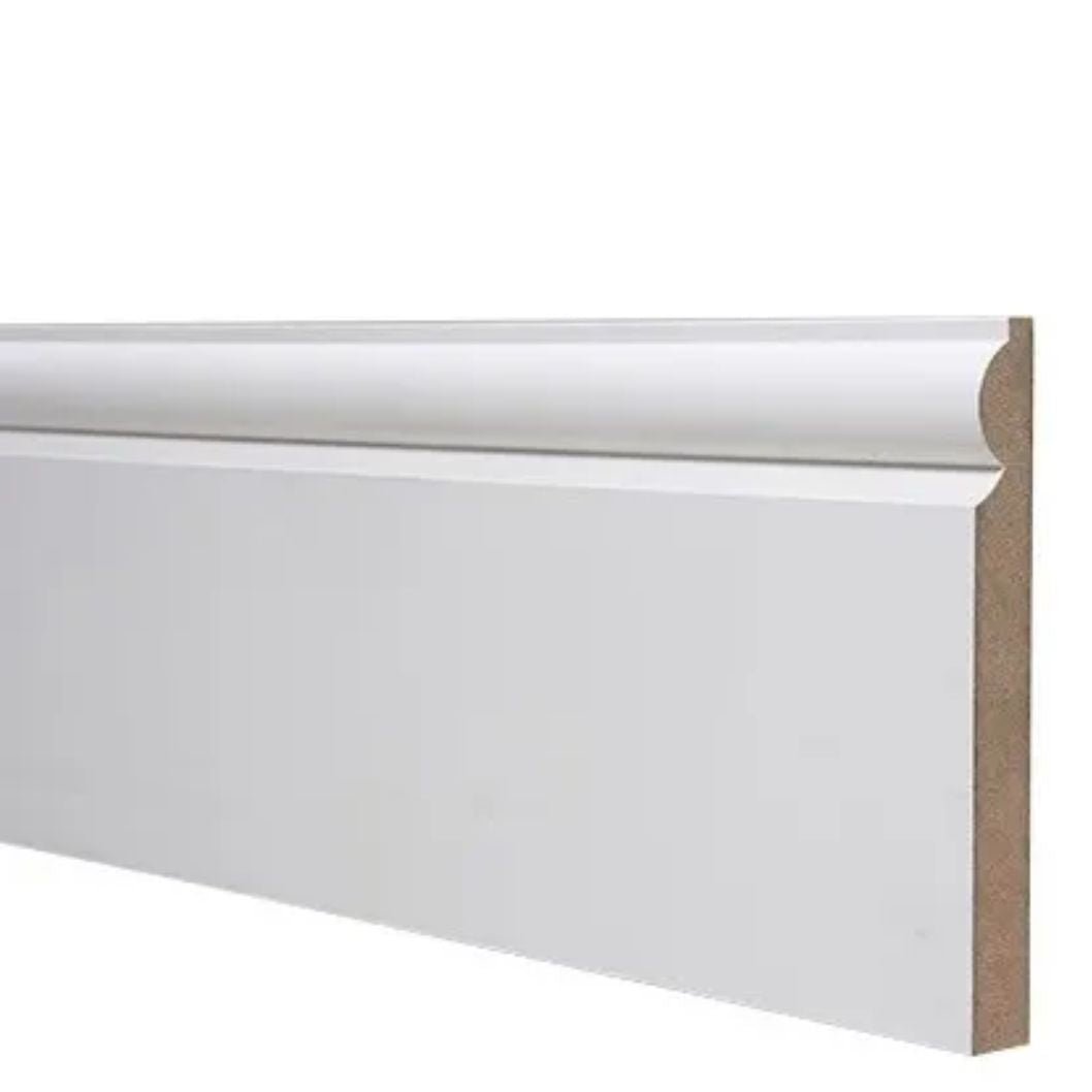 18x168mm 4.4m MR Primed Torus MDF Skirting Board - JJ Building Materials