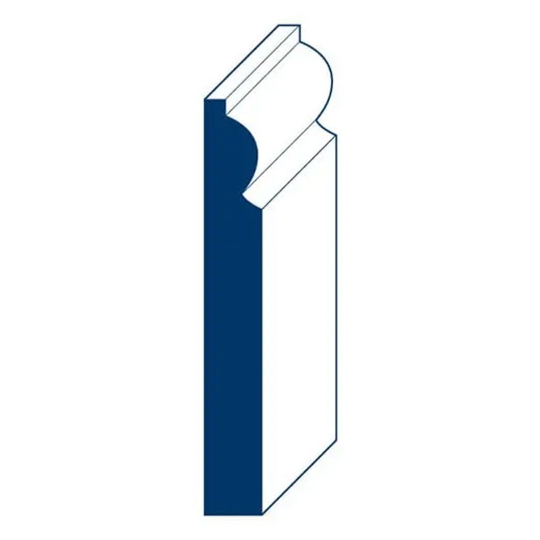 18x168mm 4.4m MR Primed Torus MDF Skirting Board - JJ Building Materials