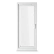 Crystal UPVC White Triple Glazed Single Door Full Glass LH Clear