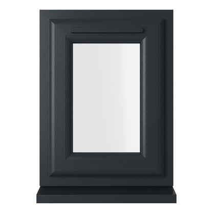 Crystal UPVC Window Grey 7016 External White Int Top Opener Clear Glazing