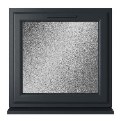 Crystal UPVC Window Grey 7016 External White Int Top Opener Obscure Glazing