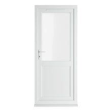 Crystal UPVC  White Clear Glazing Single Door Half Panel Double Glazed Right Hand Open