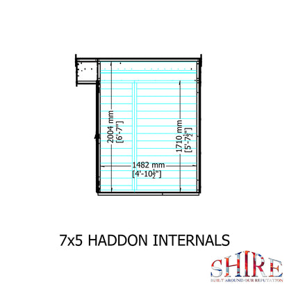 Shire Haddon 7x5ft  Double Door T&G Wooden Summerhouse