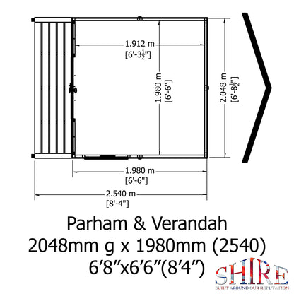 Shire Parham 7x7ft Double Door T&G Wooden Summerhouse