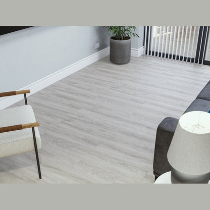 SPC Click Flooring Pebble Grey 1220mm x 180mm with Built-in Underlay - Pack of 10