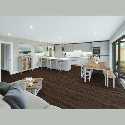 SPC Click Flooring Dark Oak 1220mm x 180mm with Built-in Underlay - Pack of 10