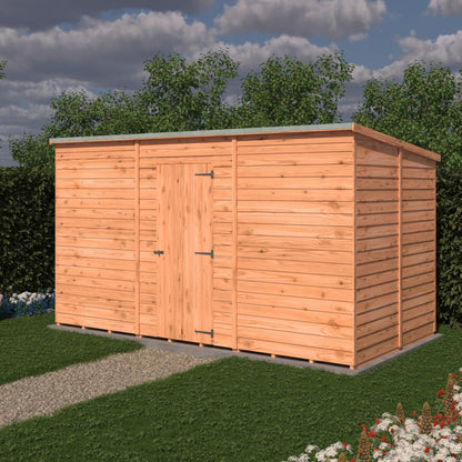 Shire Overlap Pent Single Door 12x6ft No windows Wooden Shed
