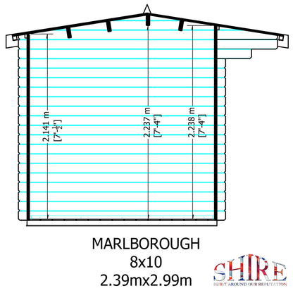 Shire Marlborough Log Cabin With 28mm Log Thickness