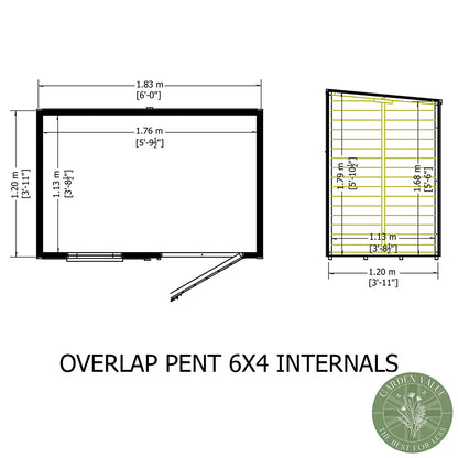 Shire Overlap Pent Single Door Value Pent Wooden Shed