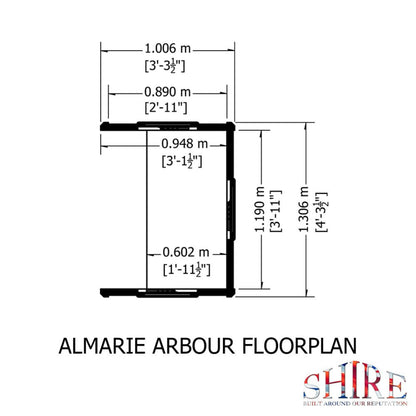 Shire Almarie Arbour  Pressure Treated 4 x 3ft