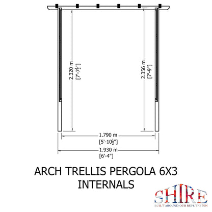 Shire 6x3FT Arch Trellis Pressure Treated Pergola