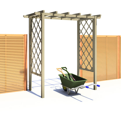 Shire 6x3FT Arch Trellis Pressure Treated Pergola