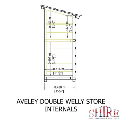 Shire Aveley 3.2 x 1.5ft Double Welly Store