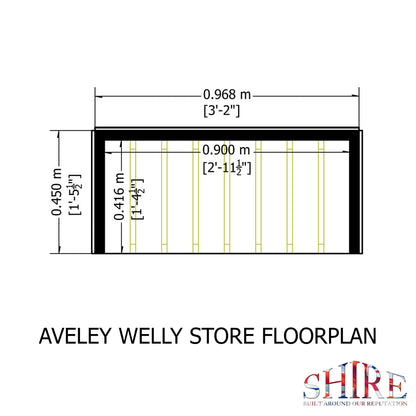 Shire Aveley 3.2 x 1.5ft Welly Store