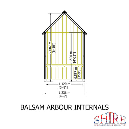 Shire Balsam Garden Arbour Seat 4 x 2ft Pressure Treated