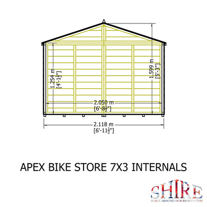Shire 6 x 3ft Double Door Shiplap Apex Bike Shed