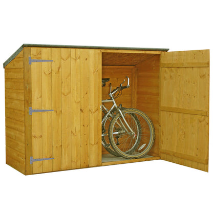Shire 6.14 x 2.3ft Double Door Shiplap Pent Bike Shed