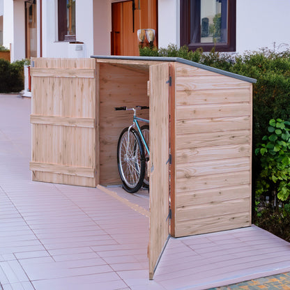 Shire 6.14 x 2.3ft Double Door Shiplap Pent Bike Shed
