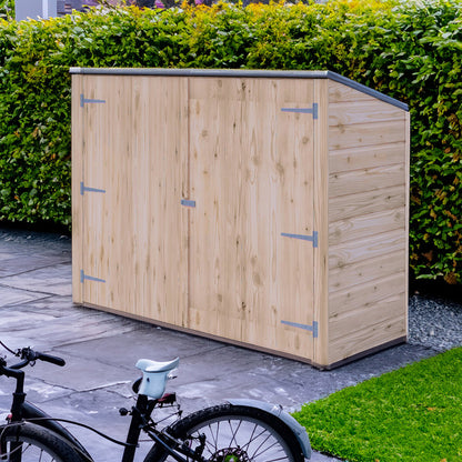 Shire 6.14 x 2.3ft Double Door Shiplap Pent Bike Shed
