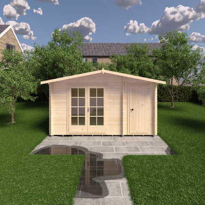 Shire Bourne 14x10ft Log Cabin With 28mm Log Thickness