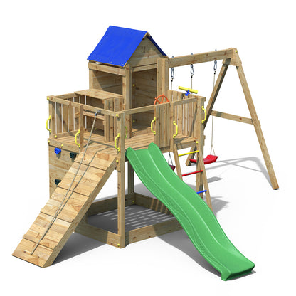 Shire Treehouse Climbing Frame with Swing and Slide