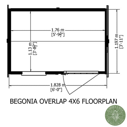 Shire Overlap 6x4ft Single Door Reverse Apex Wooden Shed