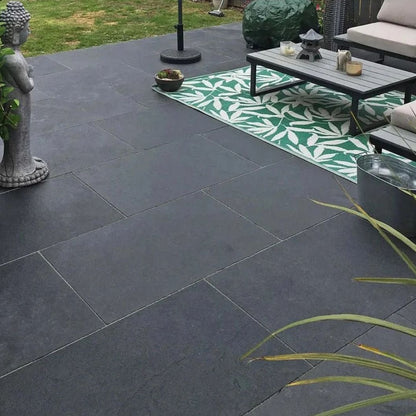 Elite Black Indian Limestone Paving Slabs - 600×900 - 22mm