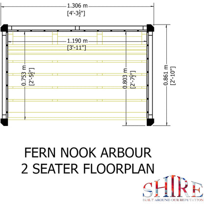 Shire Fern Nook 2 Seater Arbour Pressure Treated