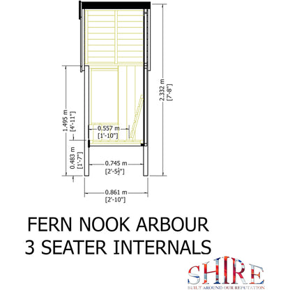 Shire Fern Nook 3 Seater Arbour Pressure Treated