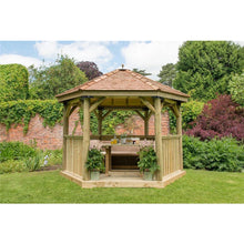 Forest 3.6m Hexagonal Wooden Garden Gazebo with Cedar Roof
