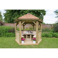 Forest 3m Hexagonal Wooden Garden Gazebo with Cedar Roof